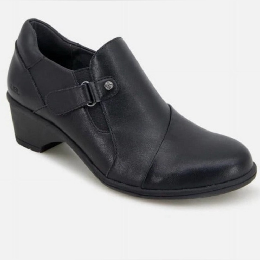 JBU Kyley Ladies' Size 7.5 Heeled Adjustable Comfort Shoes, Black